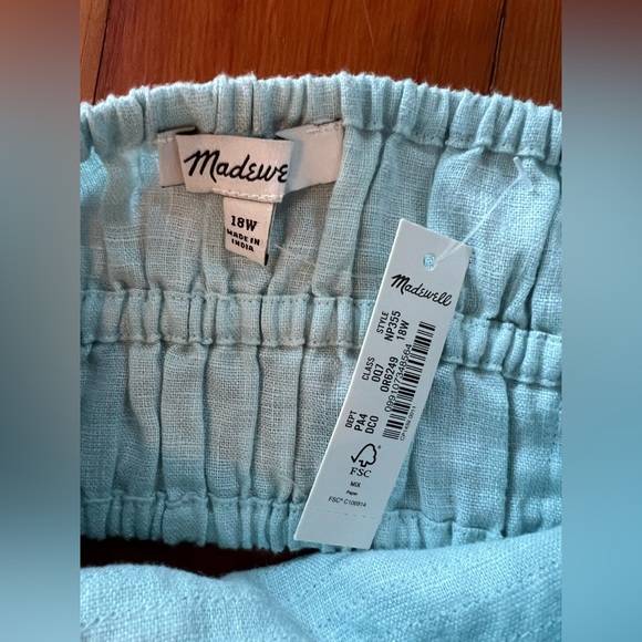 NWT Madewell Plus Square-Neck Mini Dress in 100% Linen - 2X Blue Heron - Picture 9 of 10